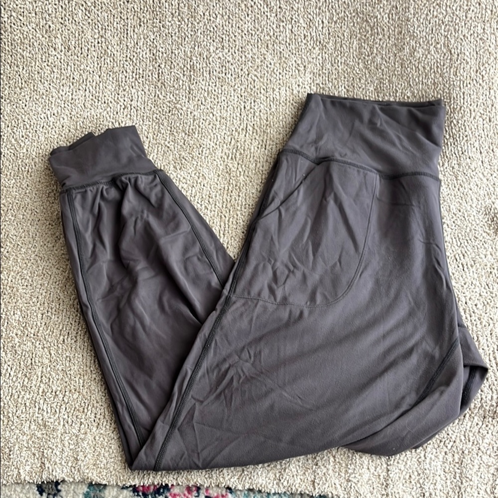 Gray High-Waisted Jogger Leggings